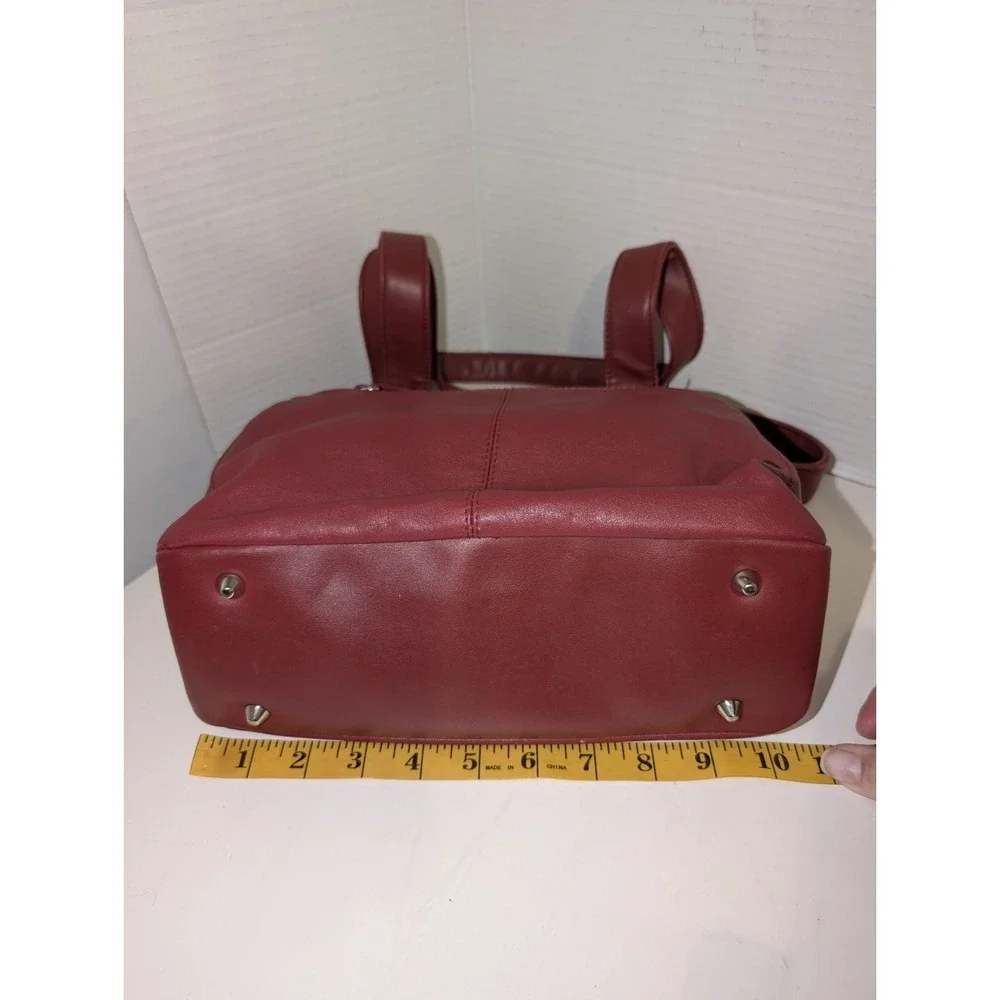 Jennifer Moore Red Leather Double Strap Shoulder‎ Bag